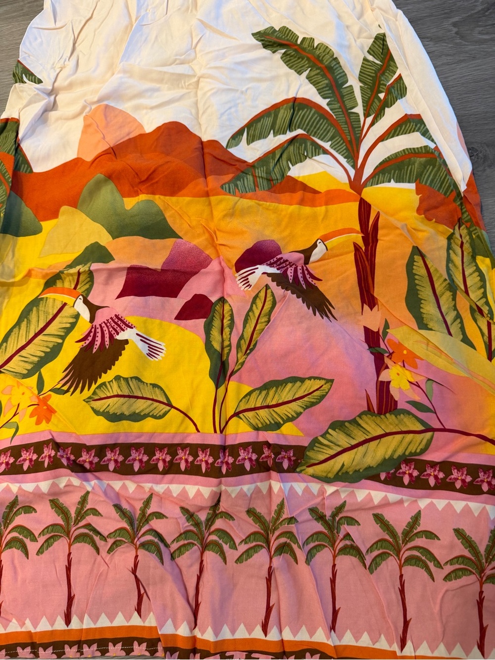 Paper Heart Tropical Paradise Maxi Dress Size M Colorful Resort Vacation Rayon - Picture 2 of 4